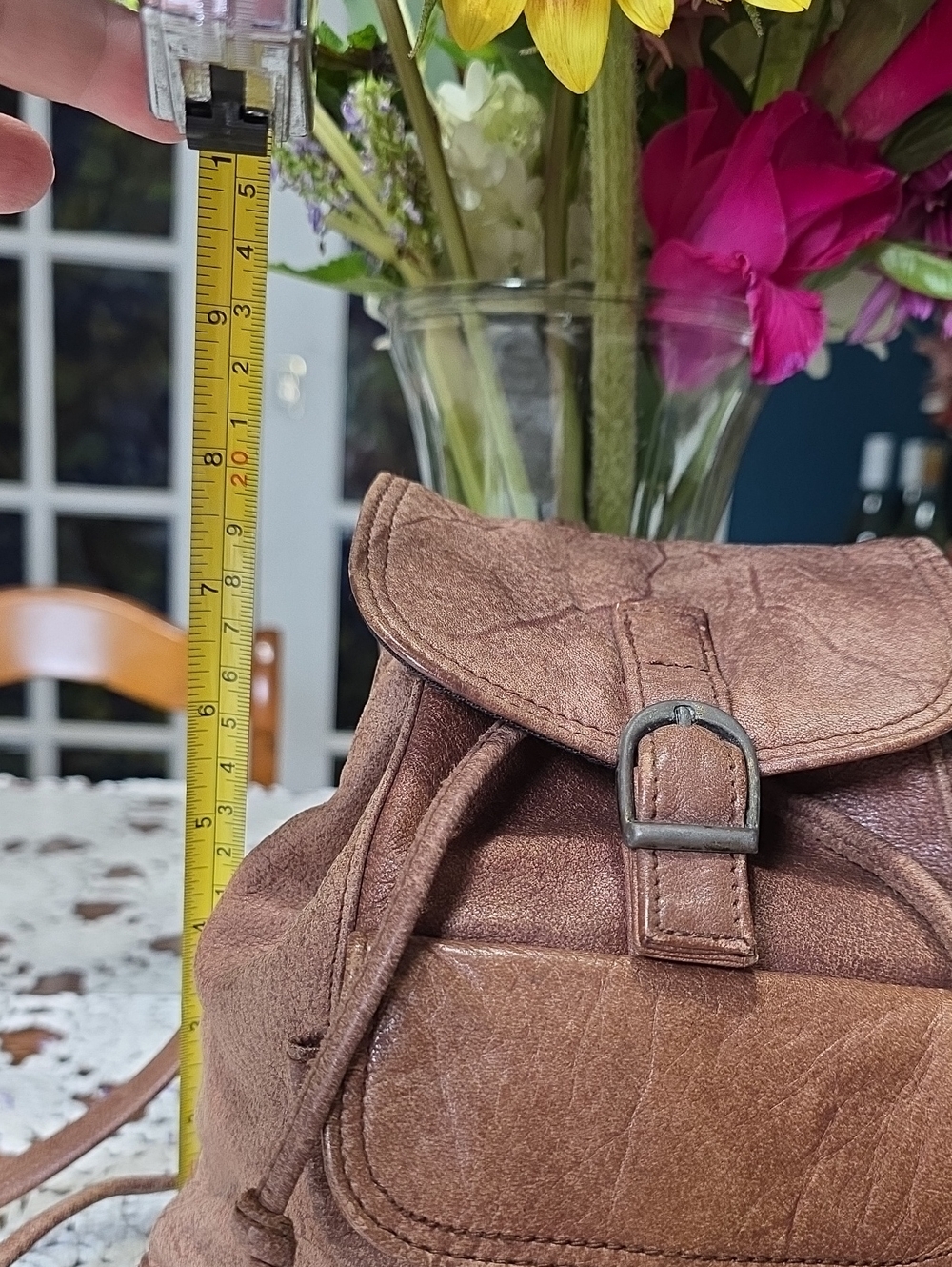 Wilson's Weathered Brown Leather Mini Backpack Shoulder Bag - Picture 12 of 13